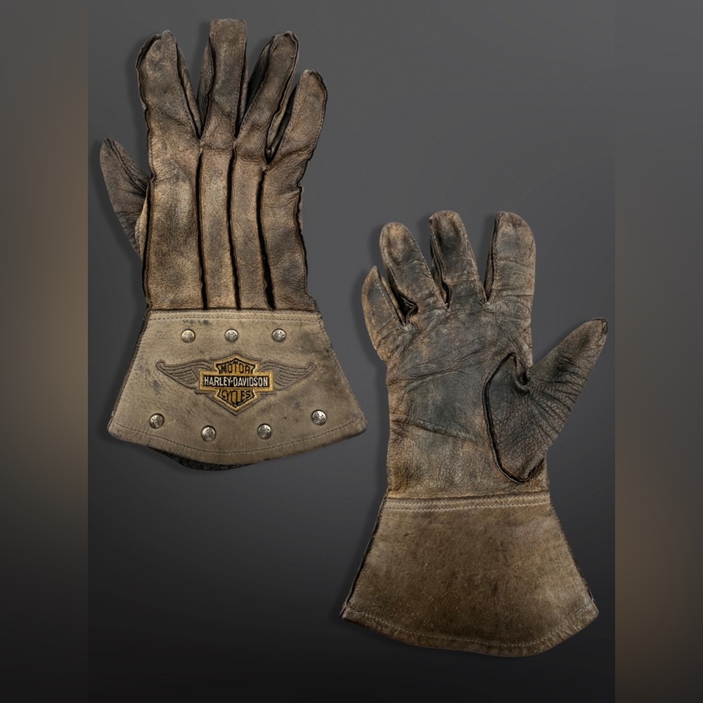 ⚡️HARLEY-DAVIDSON⚡️ Vintage Leather/Studded Guantlet Motorcycle Gloves - Picture 7 of 14